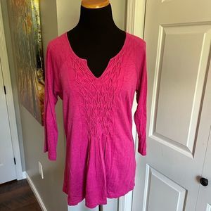 L.L.Bean Bright Pink 3/4 Sleeve Tee